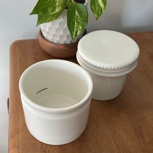 White Ceramic Dowan Butter Dish Set